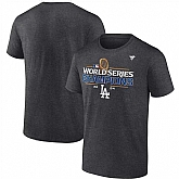 Men's Los Angeles Dodgers Heather Charcoal Big & Tall 2024 World Series Champions Locker Room T-Shirt,baseball caps,new era cap wholesale,wholesale hats